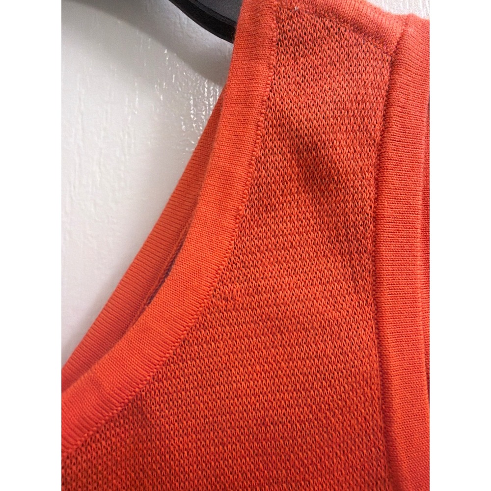 Tank Top Knit Retro Mod Carlisle Collection Womens S Orange Geometric Border - Picture 6 of 6